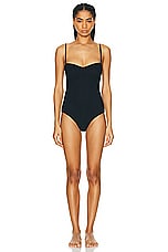 Toteme Bra One Piece Swimsuit in Black, view 2, click to view large image.