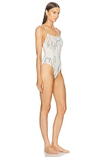 Toteme Smocked Swimsuit in Washed Floral, view 2, click to view large image.