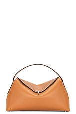 Toteme T Lock Top Handle Bag in Tan, view 3, click to view large image.