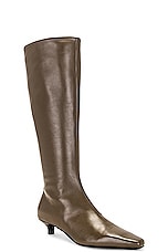 Toteme The Slim Knee High Boot in Ash, view 2, click to view large image.