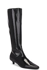 Toteme Slim Knee High Boot in Black, view 2, click to view large image.