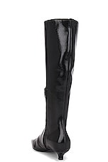 Toteme Slim Knee High Boot in Black, view 3, click to view large image.