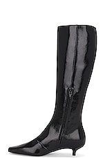 Toteme Slim Knee High Boot in Black, view 5, click to view large image.
