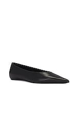 Toteme Asymmetric Ballerina Flat in Black, view 2, click to view large image.
