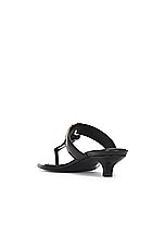 Toteme Belted Croco Flip Flop Heel in Black, view 3, click to view large image.