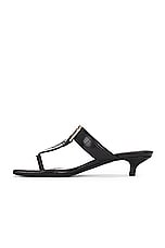 Toteme Belted Croco Flip Flop Heel in Black, view 5, click to view large image.