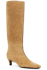 Toteme Wide Shaft Boots in Caramel, view 2, click to view large image.