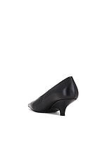 Toteme Leather Wedge Heel Pump in Black, view 3, click to view large image.