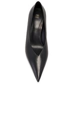 Toteme Leather Wedge Heel Pump in Black, view 4, click to view large image.