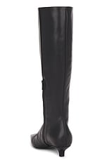 Toteme The Slim Knee High Boot in Black, view 3, click to view large image.