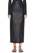 TOVE Mari Leather Skirt in Black, view 1, click to view large image.