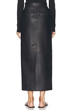 TOVE Mari Leather Skirt in Black, view 4, click to view large image.