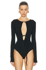 TOVE Jennifer Bodysuit in Black, view 2, click to view large image.