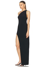 The Sei Curve Gown With Mesh Inset in Black, view 3, click to view large image.