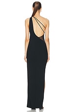 The Sei Curve Gown With Mesh Inset in Black, view 4, click to view large image.