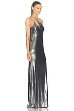 The Sei Double Strap Gown in Silver Foil, view 2, click to view large image.