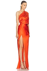 The Sei Drop Sleeve Drape Gown in Poppy, view 2, click to view large image.