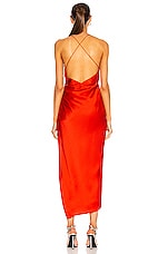 The Sei Strappy Gathered Dress in Chili, view 4, click to view large image.