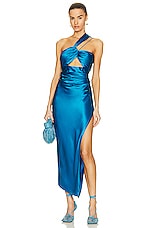 The Sei Asymmetrical Bandeau Dress in Ocean, view 1, click to view large image.