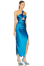The Sei Asymmetrical Bandeau Dress in Ocean, view 2, click to view large image.