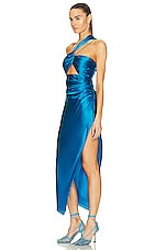 The Sei Asymmetrical Bandeau Dress in Ocean, view 3, click to view large image.