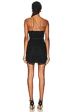 The Sei Diaphanous Mini Dress in Black, view 3, click to view large image.