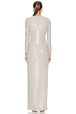 The Sei Long Sleeve Keyhole Gown in Frost, view 3, click to view large image.