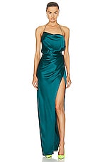 The Sei Halter Cowl Gown in Lagoon, view 1, click to view large image.