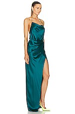 The Sei Halter Cowl Gown in Lagoon, view 2, click to view large image.