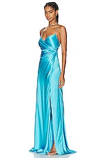 The Sei Wrap Gown in Sky, view 3, click to view large image.