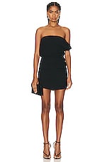 The Sei Strapless Drape Mini Dress in Black, view 1, click to view large image.