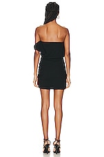 The Sei Strapless Drape Mini Dress in Black, view 4, click to view large image.