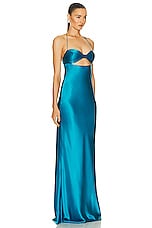 The Sei Balconette Bias Gown in Lake, view 2, click to view large image.