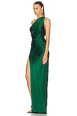 The Sei Asymmetric Drape Gown in Pine, view 3, click to view large image.