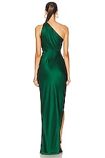 The Sei Asymmetric Drape Gown in Pine, view 4, click to view large image.
