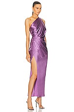 The Sei Asymmetrical Drape Dress in Amethyst, view 2, click to view large image.