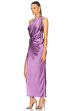 The Sei Asymmetrical Drape Dress in Amethyst, view 3, click to view large image.