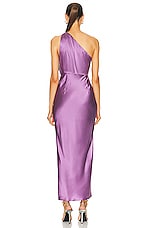 The Sei Asymmetrical Drape Dress in Amethyst, view 4, click to view large image.