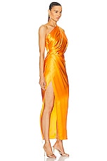 The Sei Asymmetric Drape Dress in Mango, view 2, click to view large image.