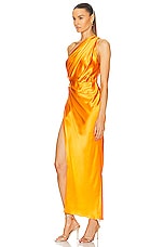 The Sei Asymmetric Drape Dress in Mango, view 3, click to view large image.