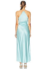 The Sei Asymmetric Halter Dress in Baby Blue, view 4, click to view large image.
