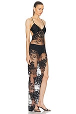 The Sei Cut Out Lace Gown in Black, view 2, click to view large image.