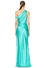 The Sei for FWRD Asymmetrical Wrap Gown in Turquoise, view 4, click to view large image.