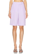The Sei Double Pleat Short in Icy Lilac, view 1, click to view large image.