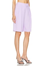 The Sei Double Pleat Short in Icy Lilac, view 2, click to view large image.