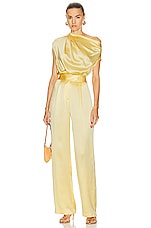 The Sei Wide Leg Trouser in Butter, view 4, click to view large image.