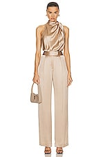 The Sei Wide Leg Trouser in Champagne, view 4, click to view large image.