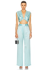 The Sei Wide Leg Trouser in Baby Blue, view 4, click to view large image.