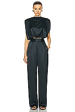 The Sei Wide Leg Trouser in Ink, view 4, click to view large image.