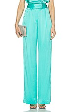 The Sei Wide Leg Trouser in Turquoise, view 1, click to view large image.